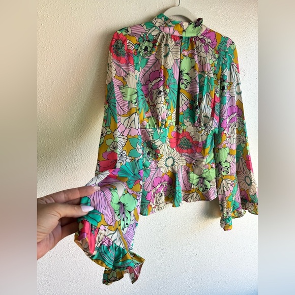 ASOS Colorful Floral Fitted Blouse - Picture 5 of 12